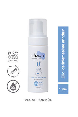 Clooe Organik Yüz Temizleme Köpüğü (150ml) - Yetişkin & Çocuk - Aloe Vera, At Kestanesi, Meyan Kökü