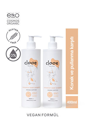 Clooe Organik Bebek & Çocuk Saç, Vücut Şampuanı - pH Dengeli - 2’li Fırsat Paketi 
