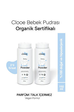 Clooe Organik Bebek Pudrası (200gr) - 2’li Fırsat Paketi