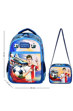 Waddell Lisanslı Digital Futbol Temalı, Beslenme Çantalı, İlkokul Erkek Sırt Çantası (25208)