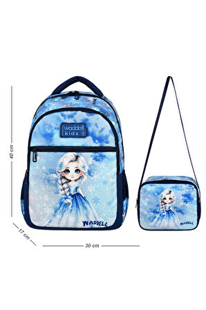 Waddell Buz Kız Desenli İlköğretim Okul Sırt Çantası Ve Beslenme Çantası,Kız Okul Sırt Çantası