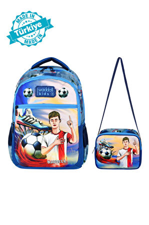 Waddell Futbol İlkokul Erkek Sırt Çantası Ve Beslenme Çantası,Okul Sırt Çantası