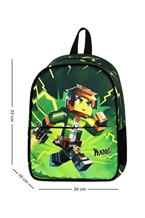 Waddell Lisanslı MayCraft Creeper Temalı Okul Öncesi Anaokul , Kreş Erkek Çocuk Sırt Çantası