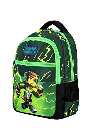 Waddell Mycraft Creeper İlkokul Sırt Çantası,Beslenme Çantası Ve 2 Cepli Kalem Kutusu