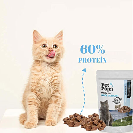 Kediler için %100 Doğal Dondurularak Kurutulmuş Kuzu Ciğer Mama - 40gr