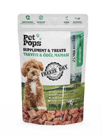 Köpekler için %100 Doğal Dondurularak Kurutulmuş Dana Ciğeri Mama - 40gr