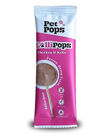 - Kedi ve Köpekler için LoliPop Ödülü - %100 doğal ve yenilebilir çubuklu  / 10 lu / Kefirli