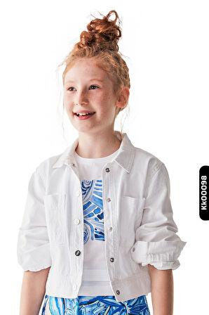 Cepli Polo Yakalı Çıt Çıt Kapamalı Örmeli Kız Çocuk Ceket 8-14 Yaş 34716