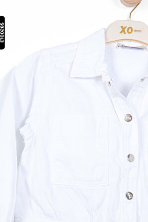 Cepli Polo Yakalı Çıt Çıt Kapamalı Örmeli Kız Çocuk Ceket 8-14 Yaş 34716