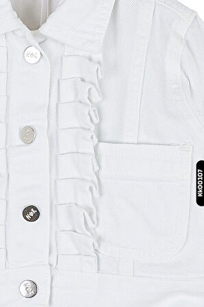 Çıt Çıt Kaplamalı Fırfırlı Çift Cepli Kız Çocuk Ceket 9Ay-4 Yaş 36702