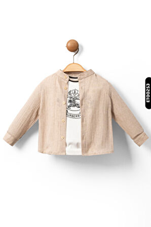 Kapüşonlu Nakışlı Dijital Baskılı Fermuarlı 4lü Erkek Çocuk Alt Üst Takım 6-36 Ay 1130