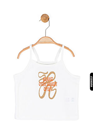 Aplikeli Askıllı Kollu Kısa Boylu Kız Çocuk Atlet Ve Askılı Bluz 8-14 Yaş 36429