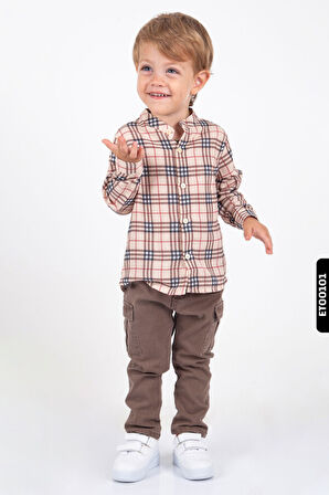 Errkek Çocuk Yünlü Fermuarlı Polo Yakalı Kazaklı Alt Üst Takım 6-24 Ay 430