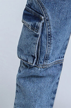 Krago Cepli Düz Renkli Düğmeli Kot Erkek Çocuk Pantolon 1-4 Yaş 24023