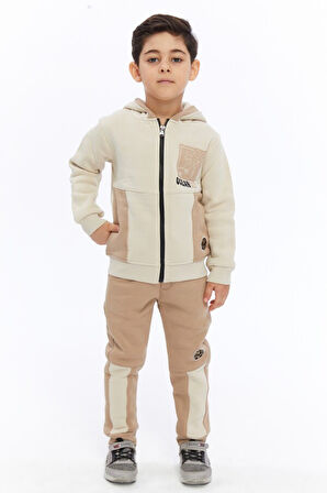 Kapüşonluı Bağcıklı Beli Lastikli Nakışlı Erkek Çocuk Eşofman Takım 2-7 Yaş 4013