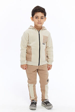 Kapüşonluı Bağcıklı Beli Lastikli Nakışlı Erkek Çocuk Eşofman Takım 2-7 Yaş 4013