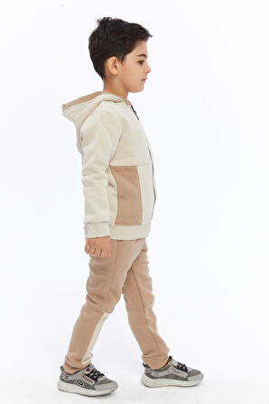 Kapüşonluı Bağcıklı Beli Lastikli Nakışlı Erkek Çocuk Eşofman Takım 2-7 Yaş 4013