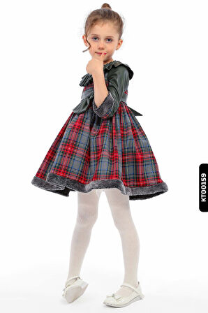 Kız Çocuk Elbise 4-12 Yaş 1608