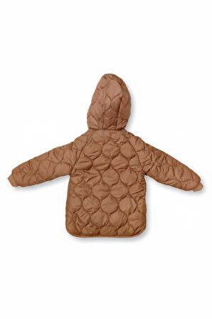 Çift Traflı İçi Polarlı Rüzgar Geçirmez Kapüşonlu Şişme Kız Çocuk Mont 6-10 Yaş 50323