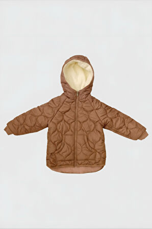 Çift Traflı İçi Polarlı Rüzgar Geçirmez Kapüşonlu Şişme Kız Çocuk Mont 6-10 Yaş 50323