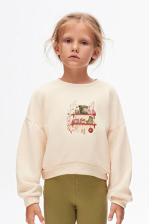 Kiz Çocuk Sweatshirt 4-8 Yaş 37518