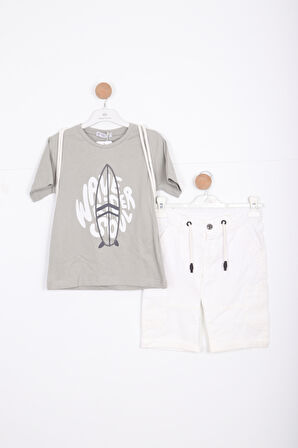 Erkek Çocuk Alt Üst Şort Takım 8-14 Yaş 4143