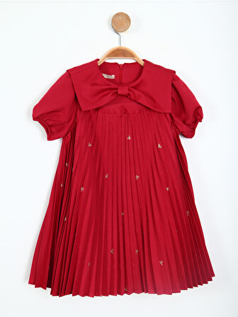 Kız Çocuk Kisa Kol Elbise 4-8 Yaş 5864-1