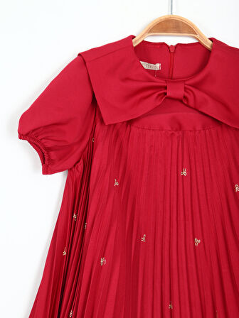 Kız Çocuk Kisa Kol Elbise 4-8 Yaş 5864-1