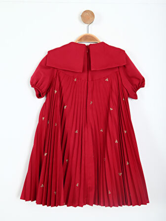 Kız Çocuk Kisa Kol Elbise 4-8 Yaş 5864-1