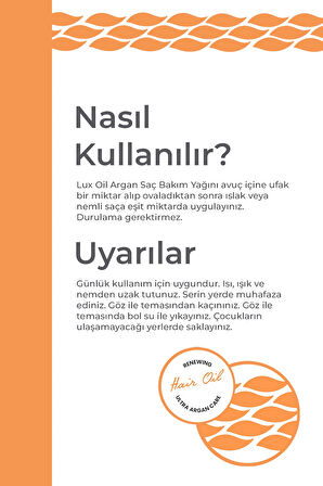 ux Oil Argan Saç Bakım Yağı (SAÇ SERUMU) 50 ml