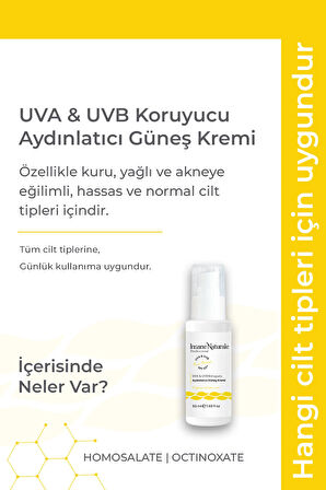 Aydınlatıcı Güneş Kremi- Spf 50 ,uva & Uvb Koruyucu Güneş Kremi 50 ml
