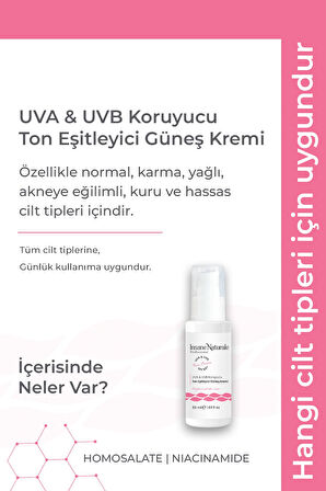 Ton Eşitleyici Güneş Kremi - Spf 50 , Uva & Uvb Koruyucu Güneş Kremi 50 ml
