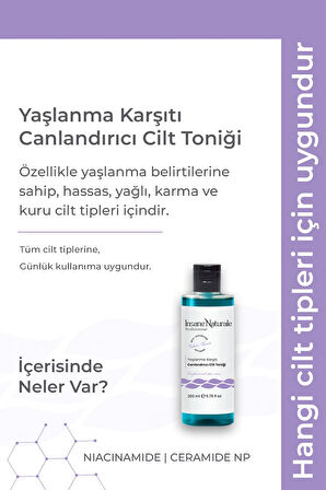 Tonik - Yaşlanma Karşıtı Canlandırıcı Cilt Toniği , Cilt Gözenek Sıkılaştırıcı Tonik 200 ml