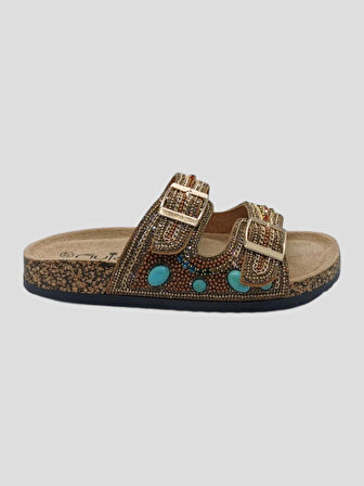 GUJA 25Y102-5 KADIN TAŞLI TERLİK CAMEL