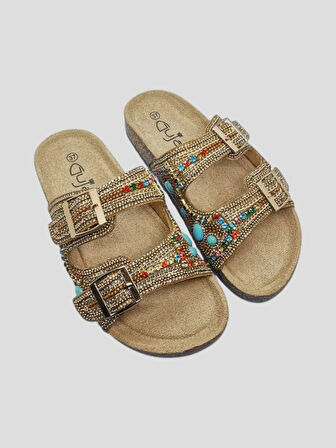 GUJA 25Y102-5 KADIN TAŞLI TERLİK CAMEL