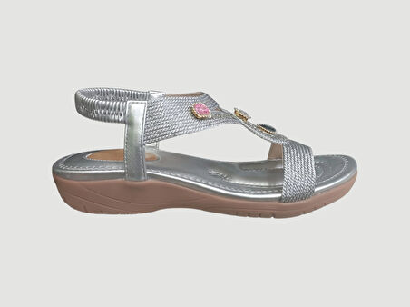 GUJA 25Y120-6 KADIN PARMAK ARASI SANDALET GÜMÜŞ