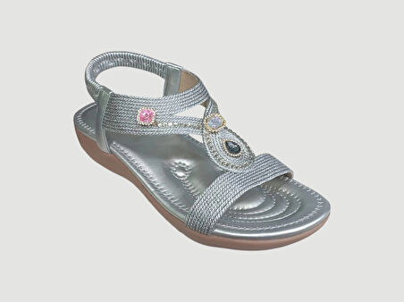 GUJA 25Y120-6 KADIN PARMAK ARASI SANDALET GÜMÜŞ