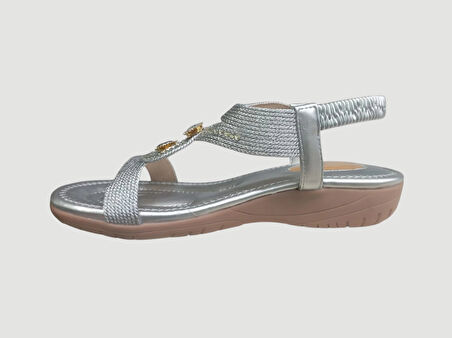 GUJA 25Y120-6 KADIN PARMAK ARASI SANDALET GÜMÜŞ
