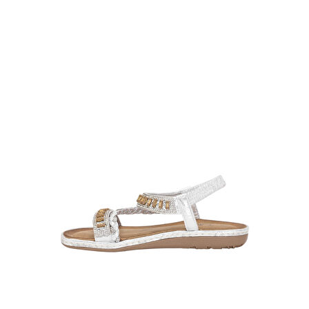 Kadın Taşlı Düz Sandalet 25y152-1