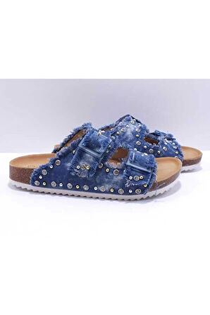 GUJA 25Y176 KADIN TAŞLI KOT ORTOPEDİ TERLİK LACİVERT