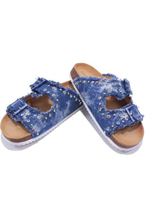 GUJA 25Y176 KADIN TAŞLI KOT ORTOPEDİ TERLİK LACİVERT