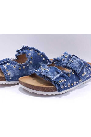 GUJA 25Y176 KADIN TAŞLI KOT ORTOPEDİ TERLİK LACİVERT