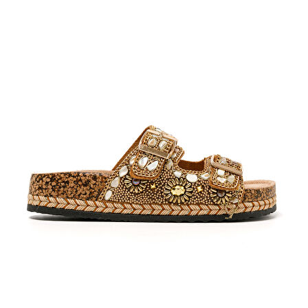 Kadın Terlik 25Y183-1 ALT Guja Altın