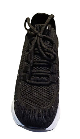 Guja 25y300-20 Kadın Taşlı Gizli Ökçeli Sneaker Ayakkabı Siyah