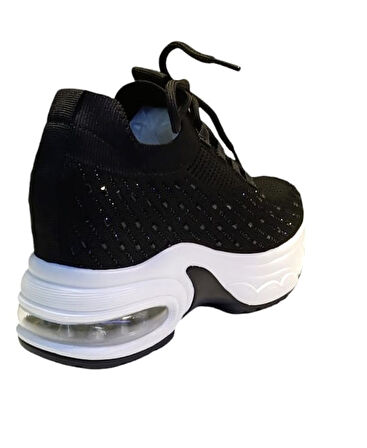 Guja 25y300-20 Kadın Taşlı Gizli Ökçeli Sneaker Ayakkabı Siyah