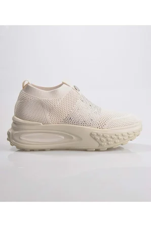 Guja 25y305-4 Kadın Taşlı Sneaker Ayakkabı Bej