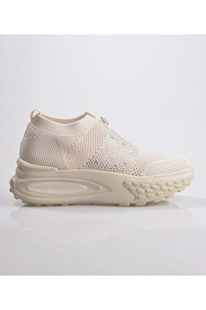 Guja 25y305-4 Kadın Taşlı Sneaker Ayakkabı Bej
