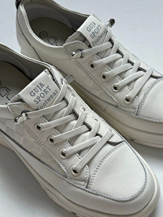 GUJA 25Y314 KADIN DERİ GÜNLÜK SPOR AYAKKABI BEYAZ