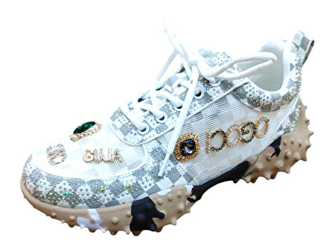 Guja 25y338-9 Kadın Taşlı Sneaker Ayakkabı Beyaz