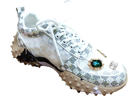 Guja 25y338-9 Kadın Taşlı Sneaker Ayakkabı Beyaz